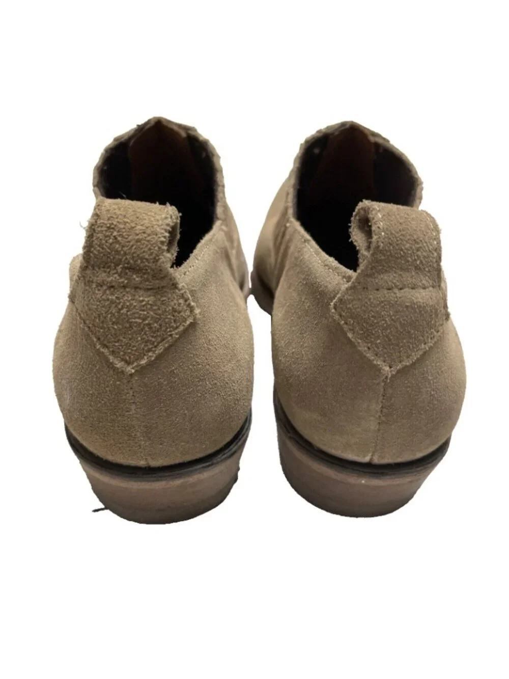 Frye Billy Shootie Tan Taupe Suede Ankle Boots Booties Slip On Womens Size 5.5